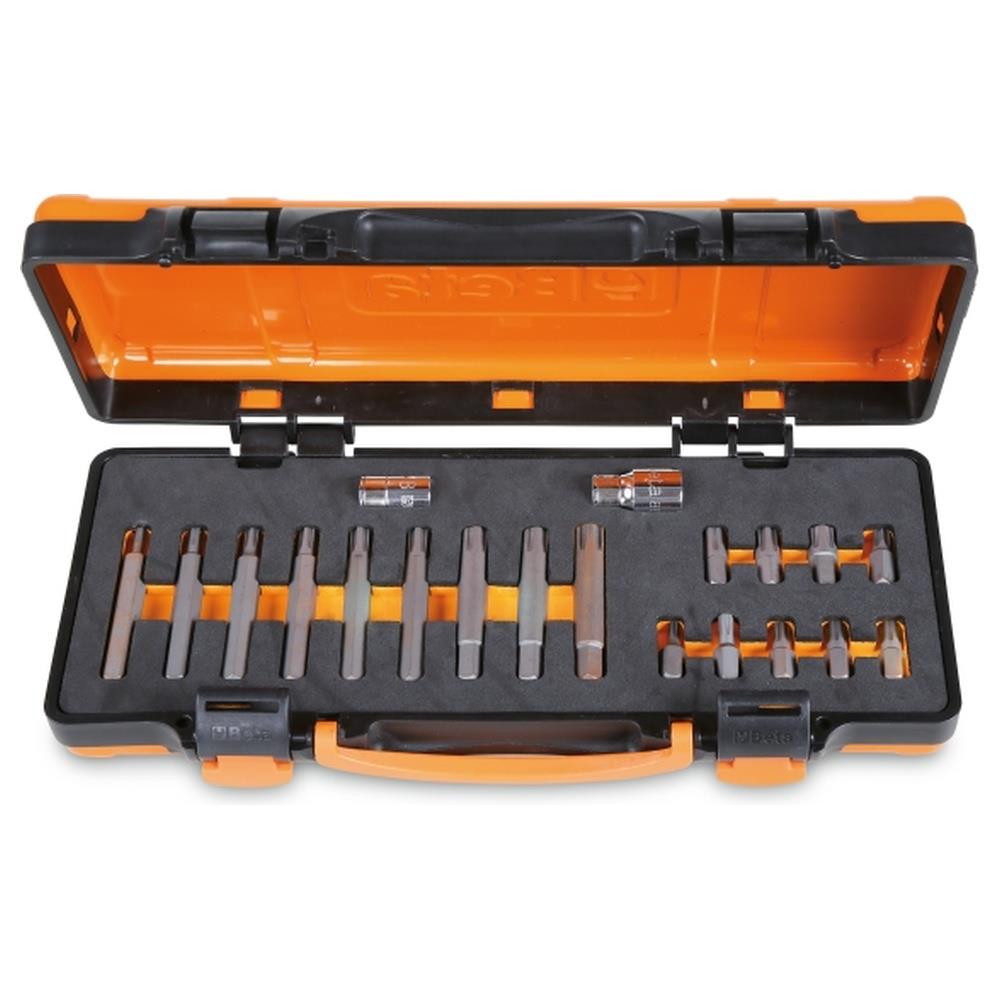 18 inserti con impronta ribe(r) attacco esagonale 10 mm, 2 accessori e 1 portainserti a t snodato (art. 867ribe(r), 867ribe(r)/l, 867/1, 867/2, 852/10) beta 867/c20