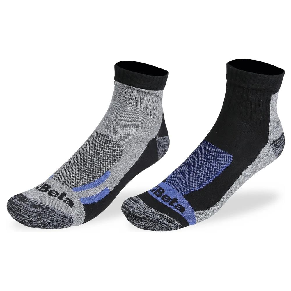 2 paia di calze maxi sneakers in cotone con pianta in spugna di cotone beta 7426p