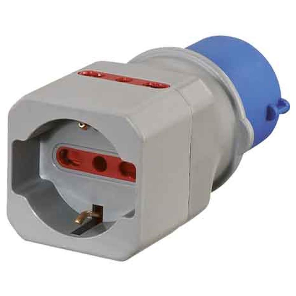 adattatore industriale 220v spina 2p+t16a-p.schuko+2 10/16a