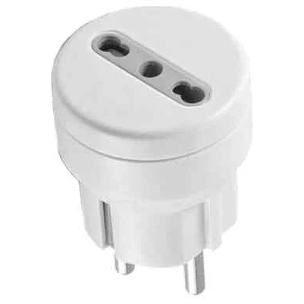 adattatore semplice schuko/bivalente 10 a spina schuko 2p+t - presa 10/16a 2p+t