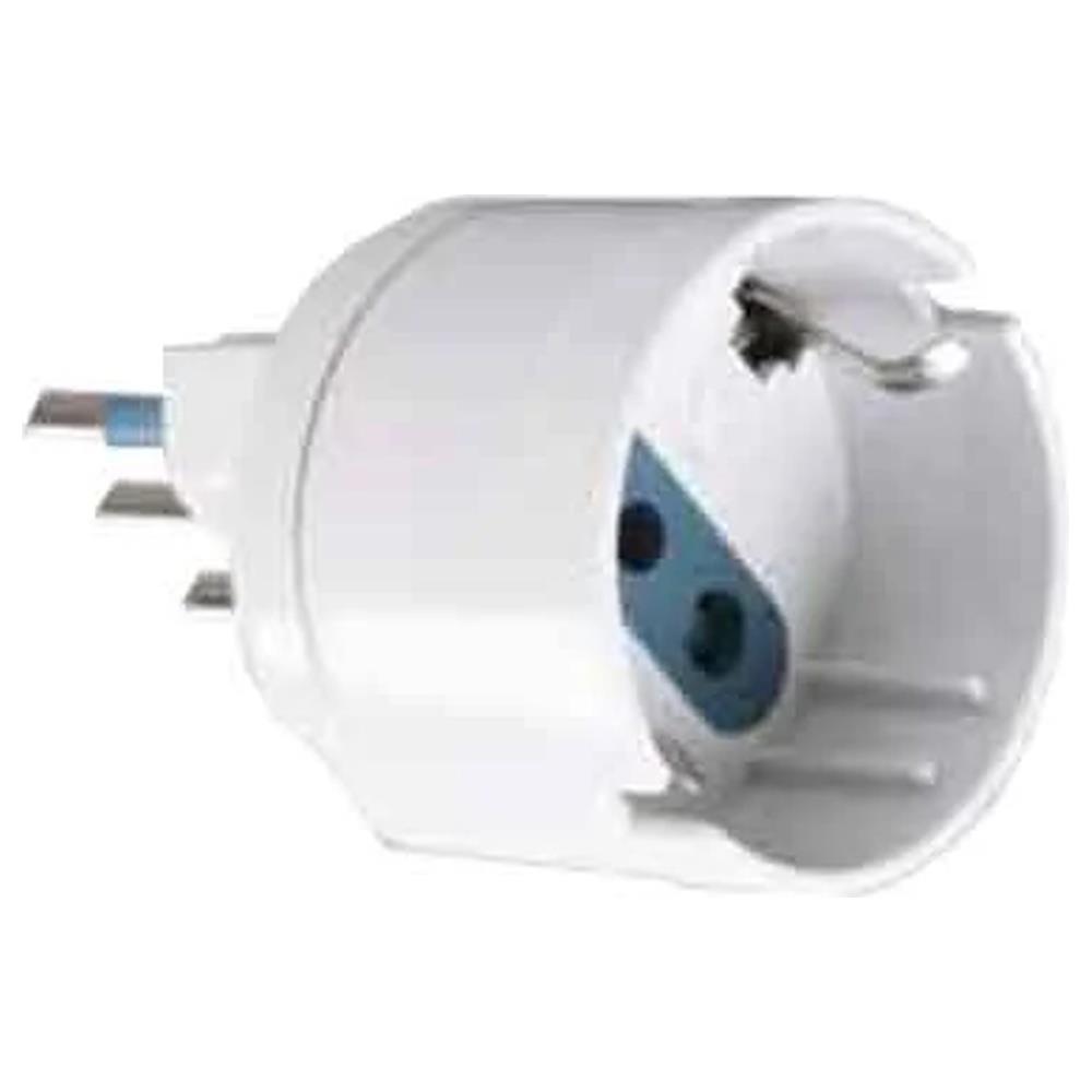 adattatore semplice schuko/bivalente 10a cardinale spina 10a 2p+t  - presa 10a 2p+t
