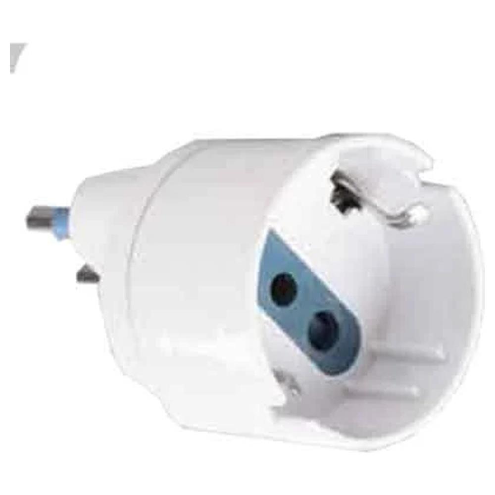 adattatore semplice schuko/bivalente 16a cardinale spina 16a 2p+t  - presa schuko 10a 2p+t