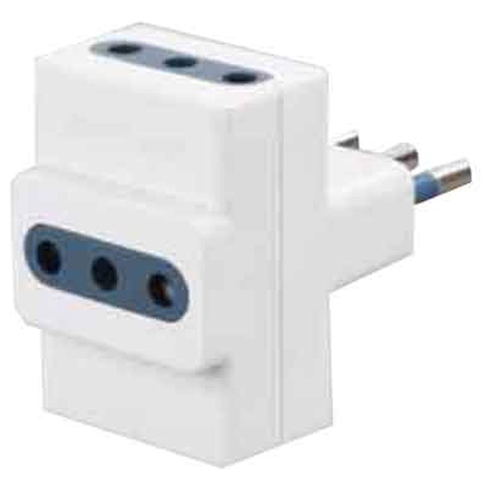 adattatore triplo 10a cardinale 2p+t- prese 10a 2p+t
