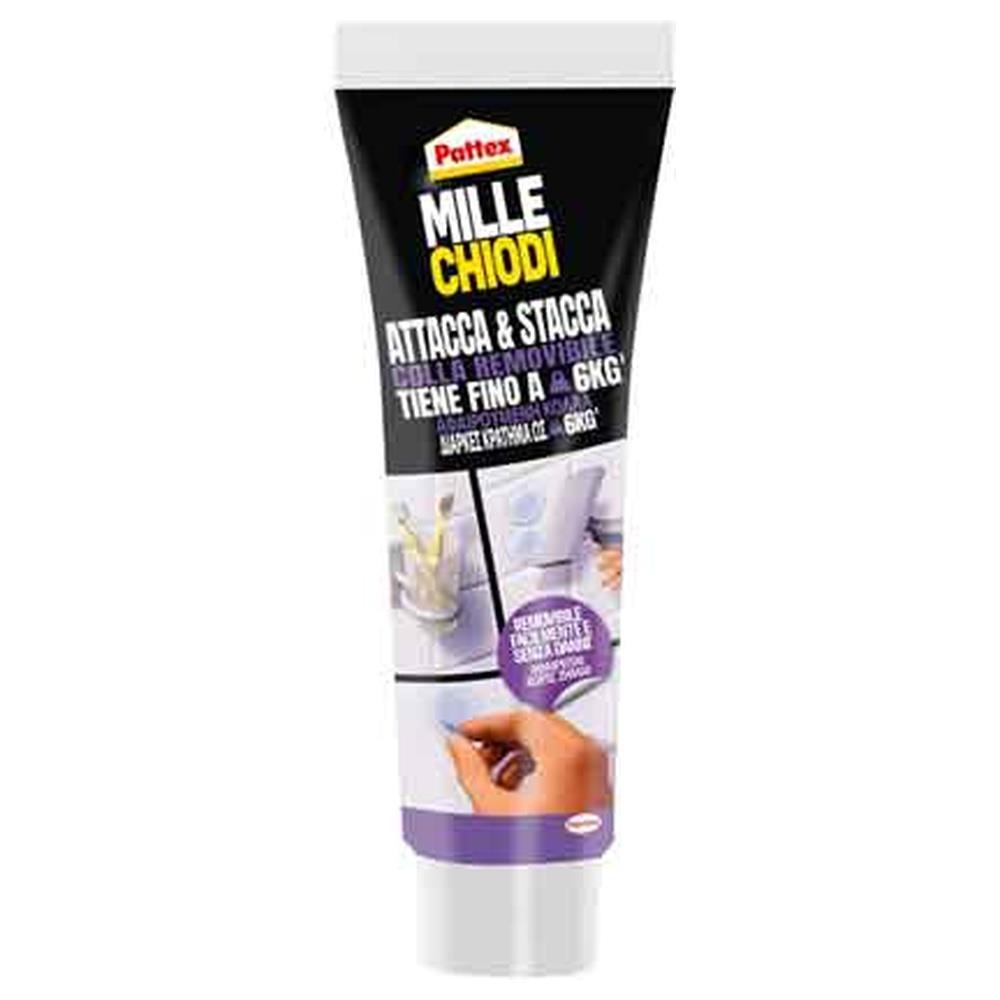 adesivo di montaggio 'millechiodi attacca & stacca' 44 gr - colore trasparente