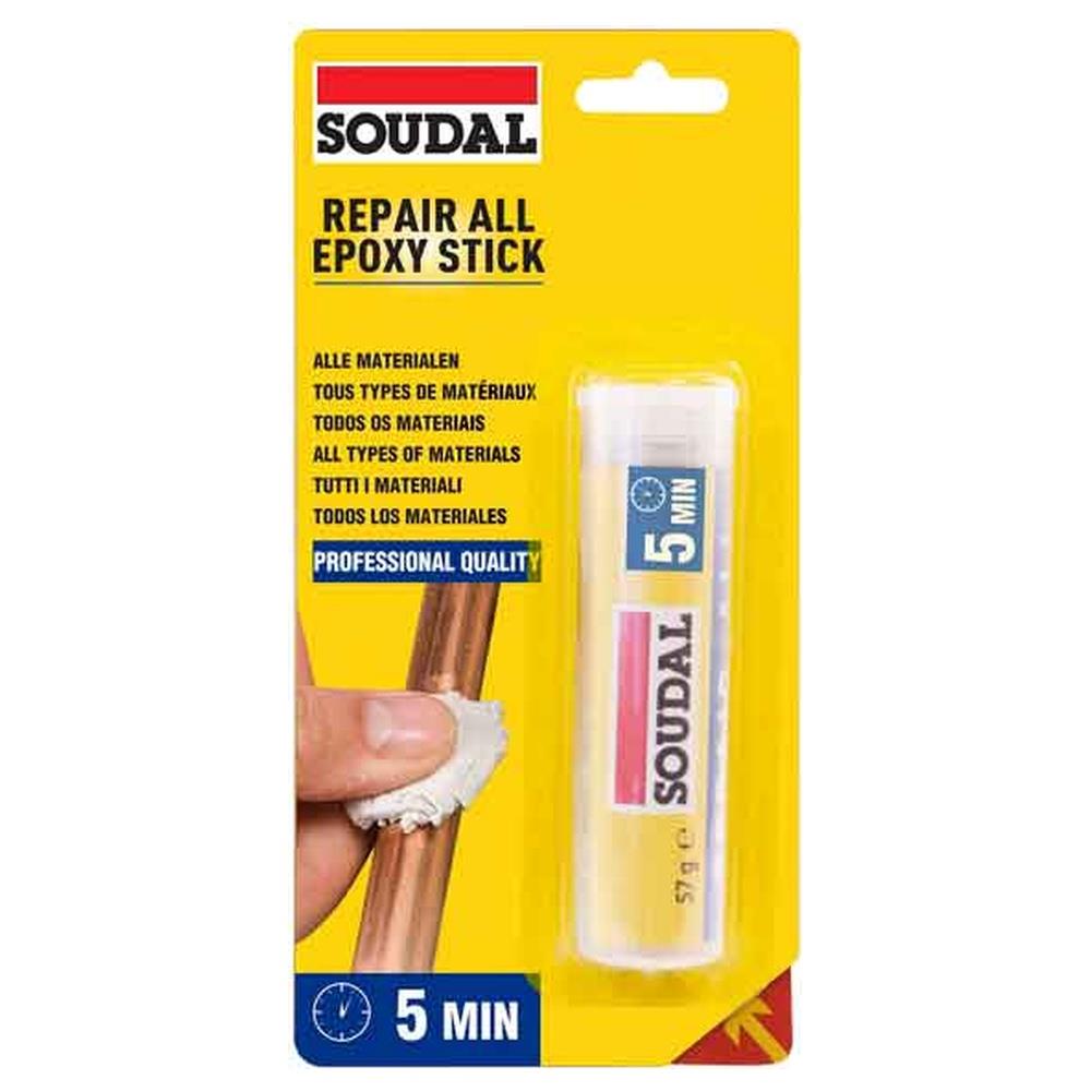 adesivo epossidico 'all epoxy stick' soudal 57 gr