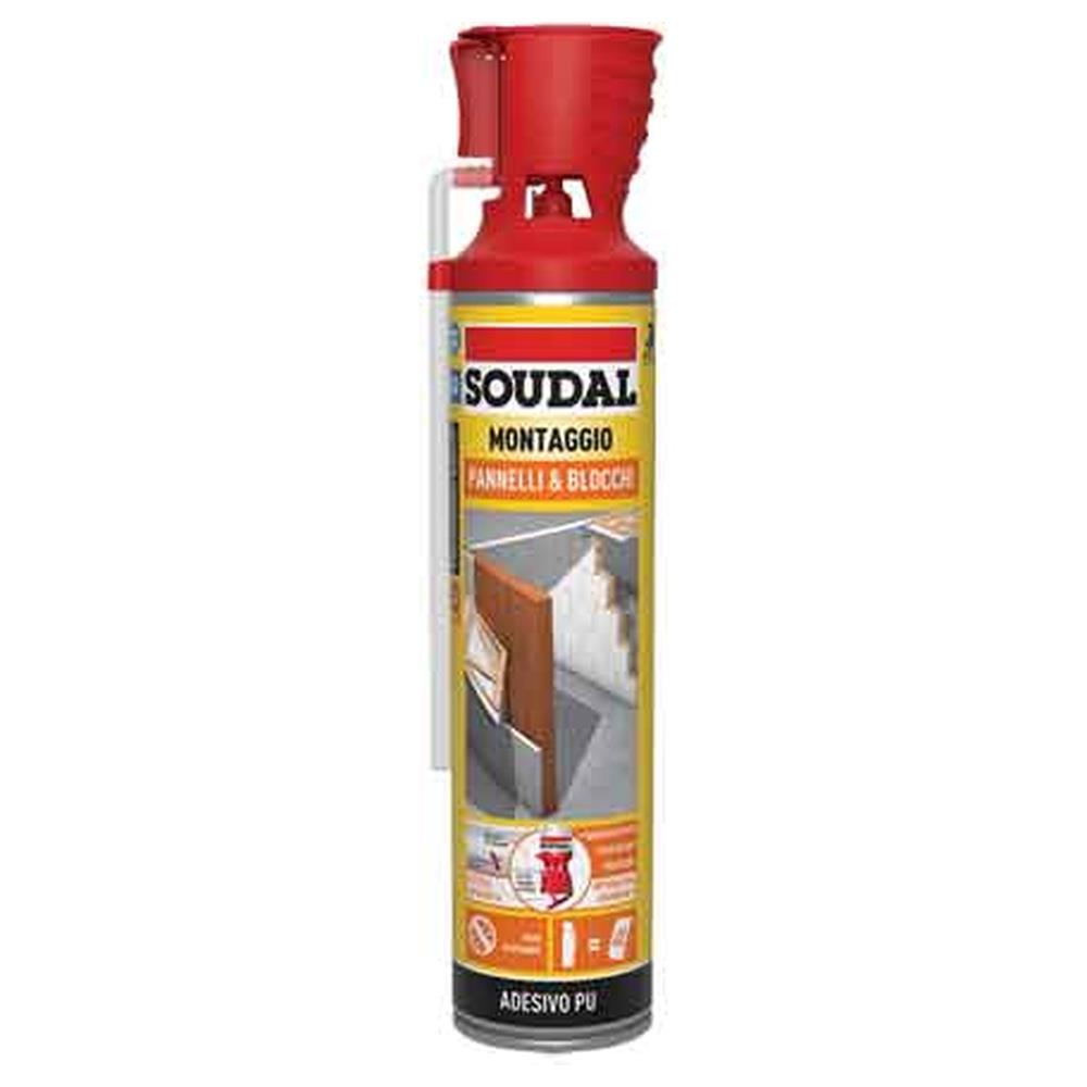 adesivo poliuretanico pannelli e blocchi con applicatore soudal 600 ml