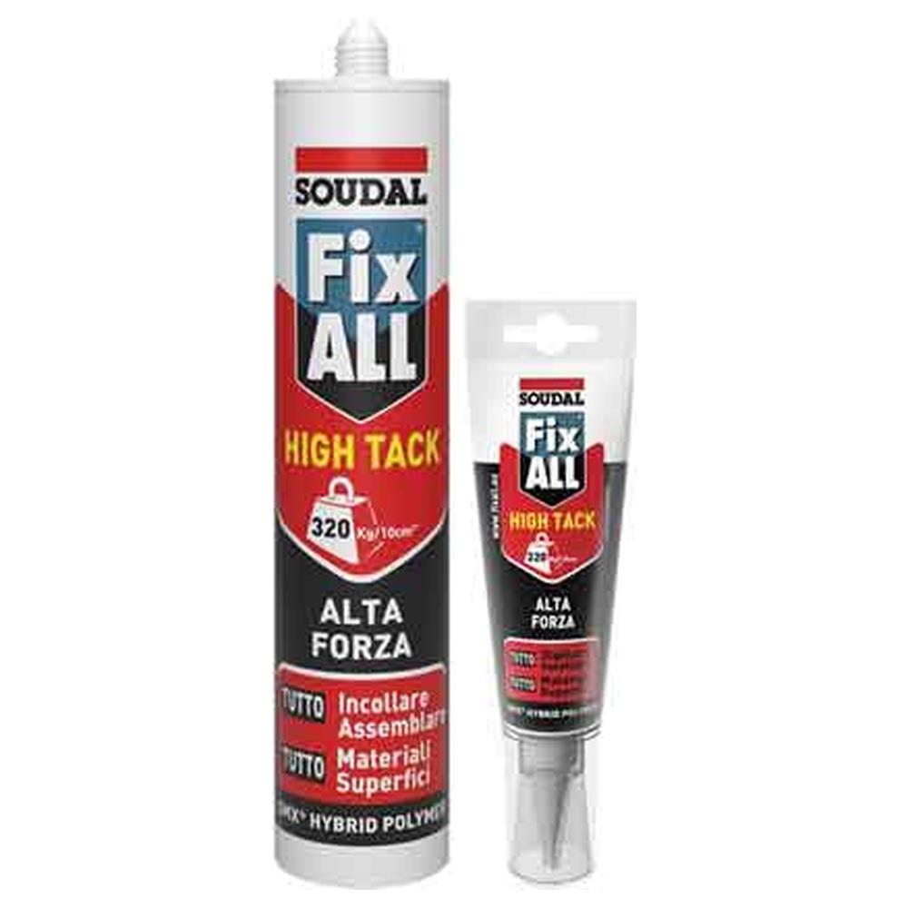 adesivo sigillante fix all high tack soudal 25 ml - bianco