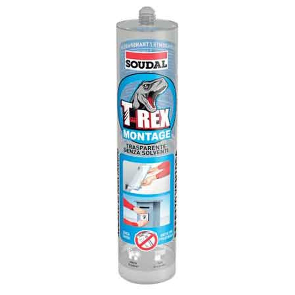 adesivo sigillante 't-rex trasparente' soudal 295 g