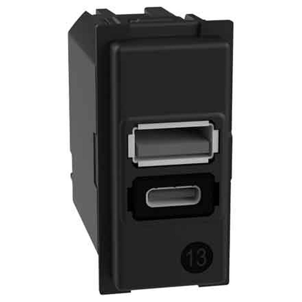 alimentatore da incasso 'living now' bticino 1 presa usb + 1 presa type-c - 15 watt