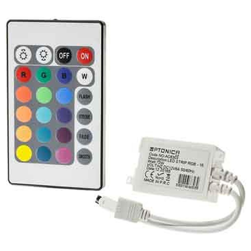 alimentatore e controller per strisce led rgb 16 bottoni
