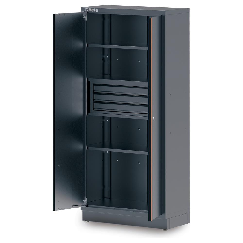armadio in lamiera a 2 ante con 3 cassetti e staffa per arredo officina c45pro 2.0 betac45pro c45pro 2.0 as2/3c