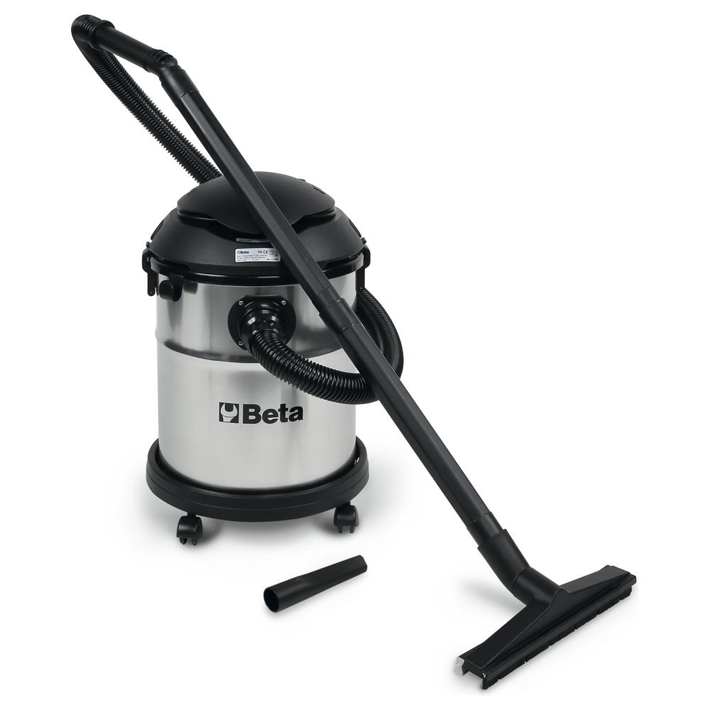 aspiratore 20 litri per solidi e liquidi, bidone in acciaio inox beta 1870i
