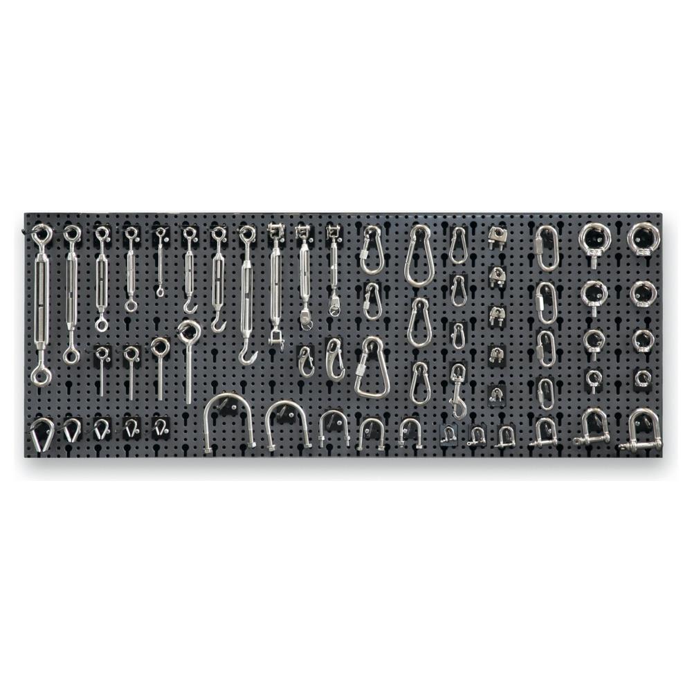 assortimento 348 accessori inox per funi, con ganci senza pannello shopinshop 8600 r/412