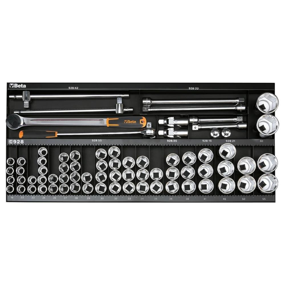 assortimento 92 utensili, con ganci senza pannello beta 6600 m/131