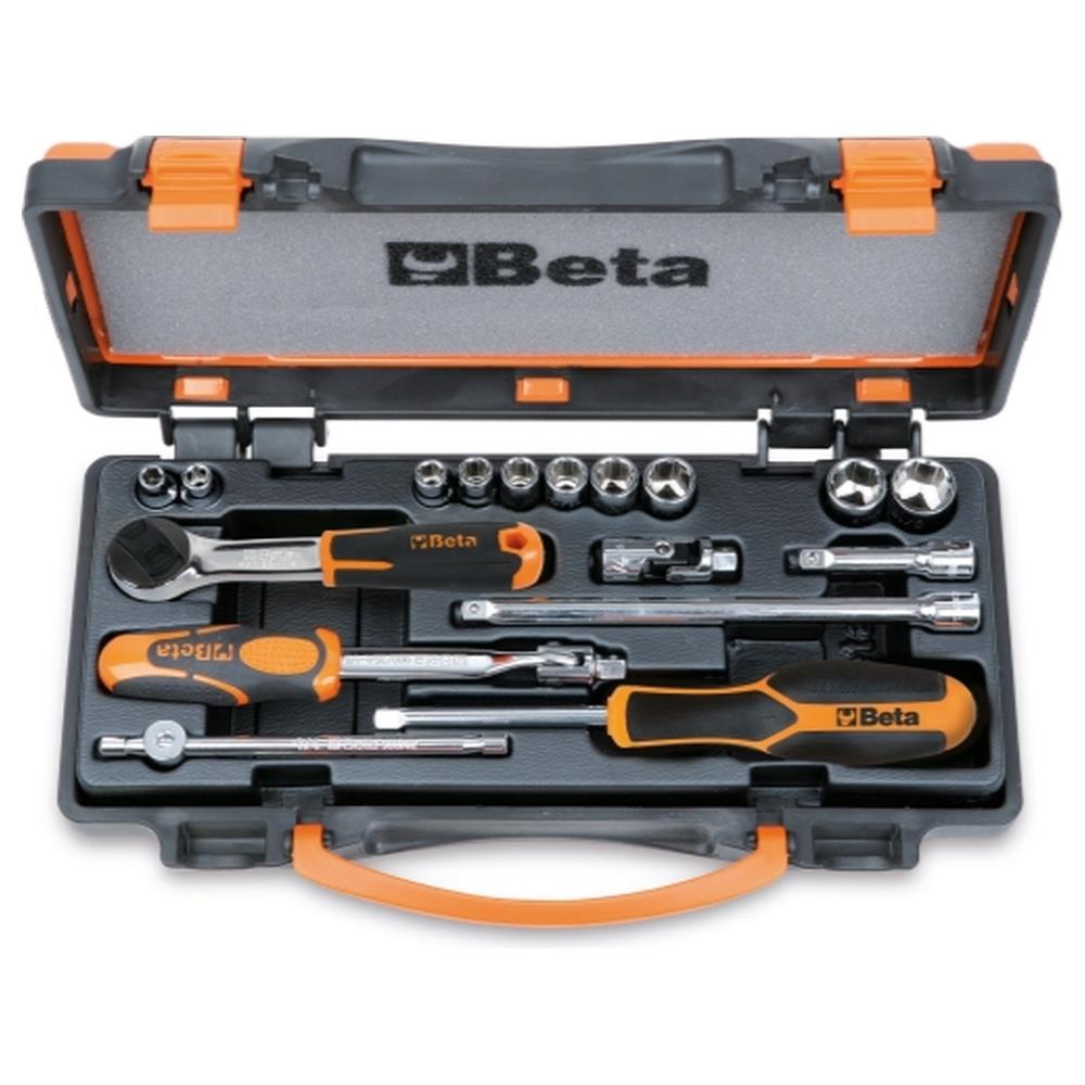 assortimento di 10 chiavi a bussola e 7 accessori (art. 900as, 900/20, 900/21, 900/25, 900bg/30, 900/35a, 900/42, 900/55) beta 900as/c10 - /mb-c17