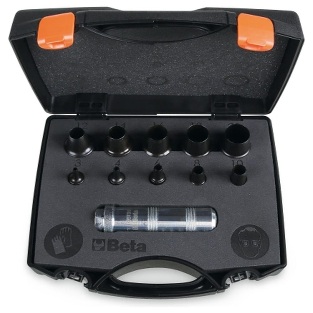 assortimento di 10 fustelle da 3 a 20 mm e 1 accessorio beta 1105/c10t