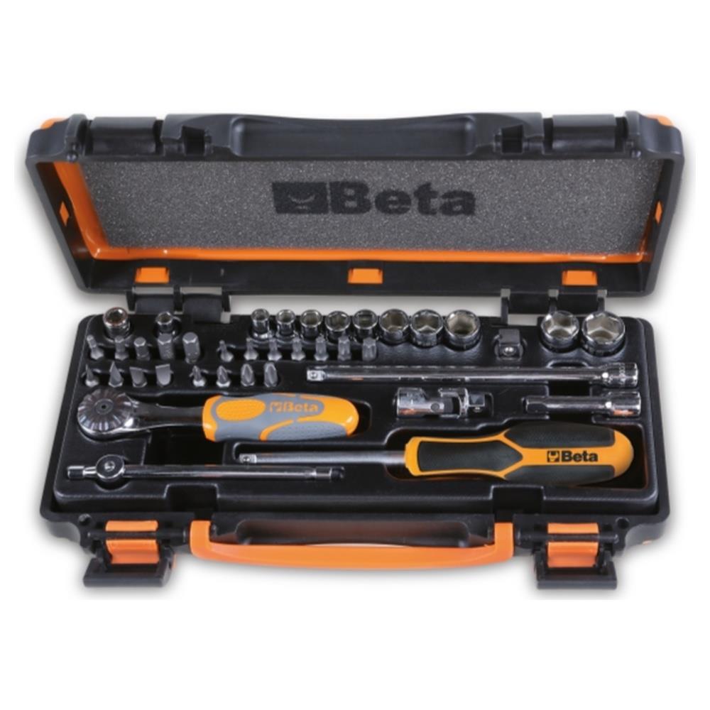 assortimento di 11 chiavi a bussola a mano esagonali, 20 inserti per avvitatori e 8 accessori in cassetta di lamiera beta 900/c11z