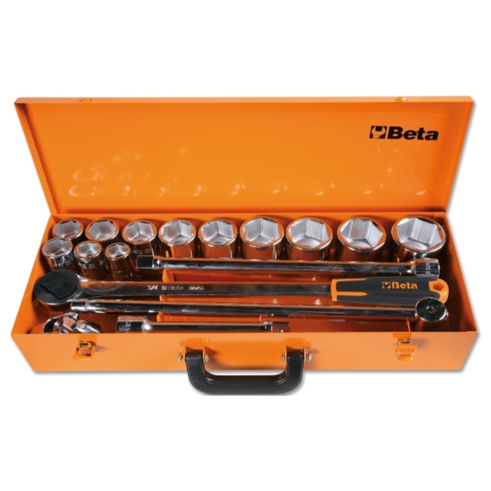 assortimento di 12 chiavi a bussola a mano esagonali e 5 accessori in cassetta di lamiera beta 928as/c12