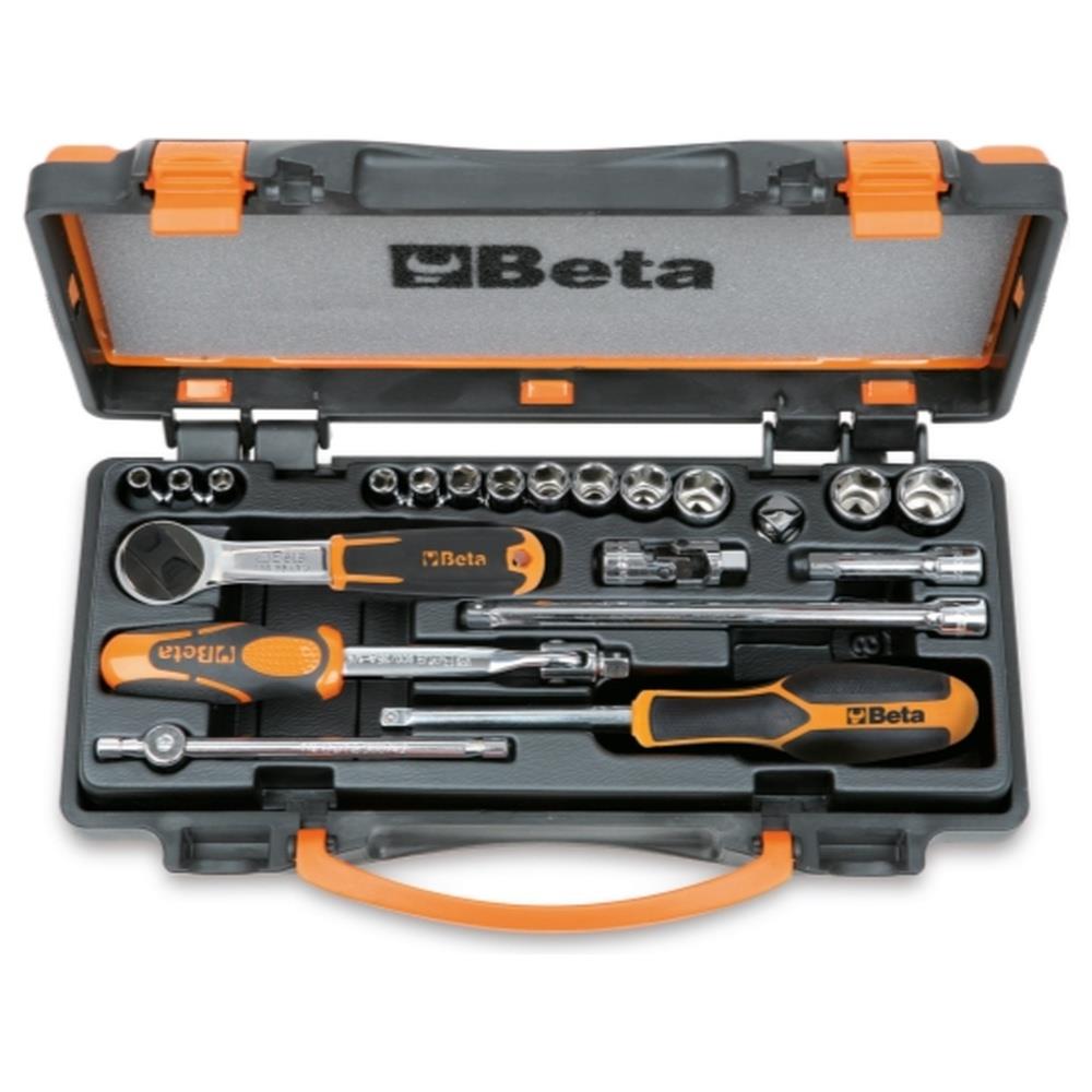 assortimento di 13 chiavi a bussola a mano esagonali e 8 accessori in cassetta di lamiera beta 900/c13-8