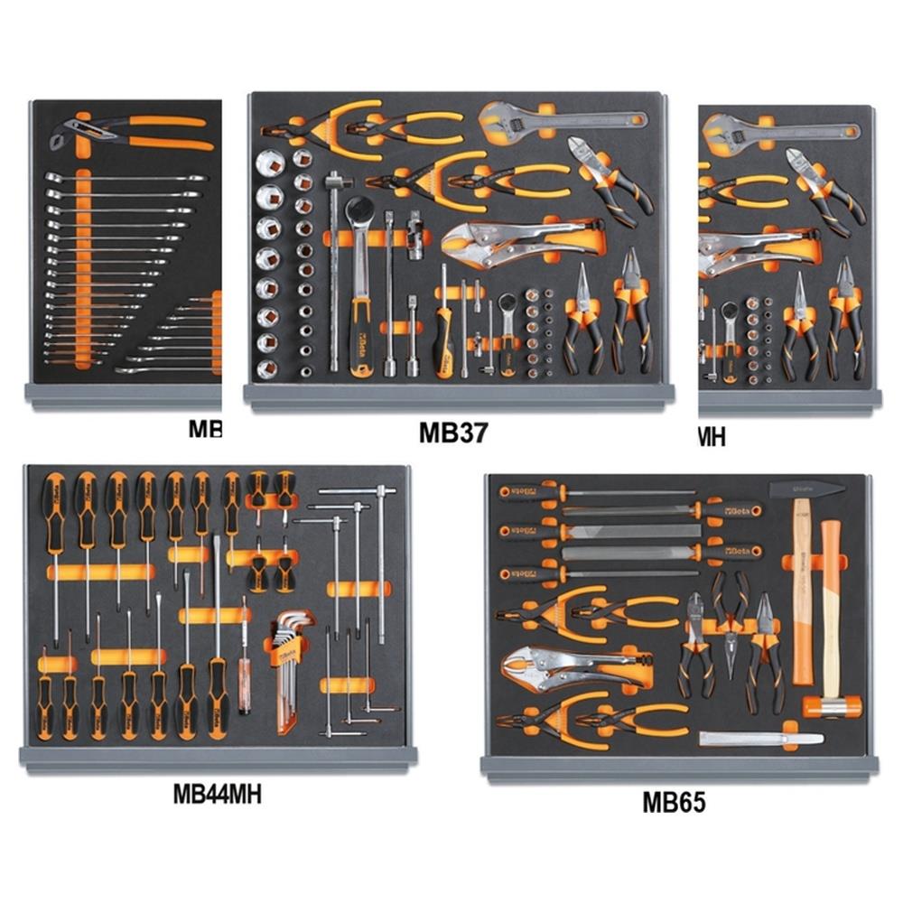 assortimento di 133 utensili per manutenzioni industriali in vassoio morbido in eva beta 5935vi/2mb