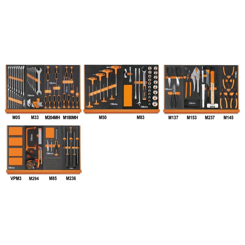 assortimento di 144 utensili per impiego universale in vassoio morbido in eva beta 5904vu/2m