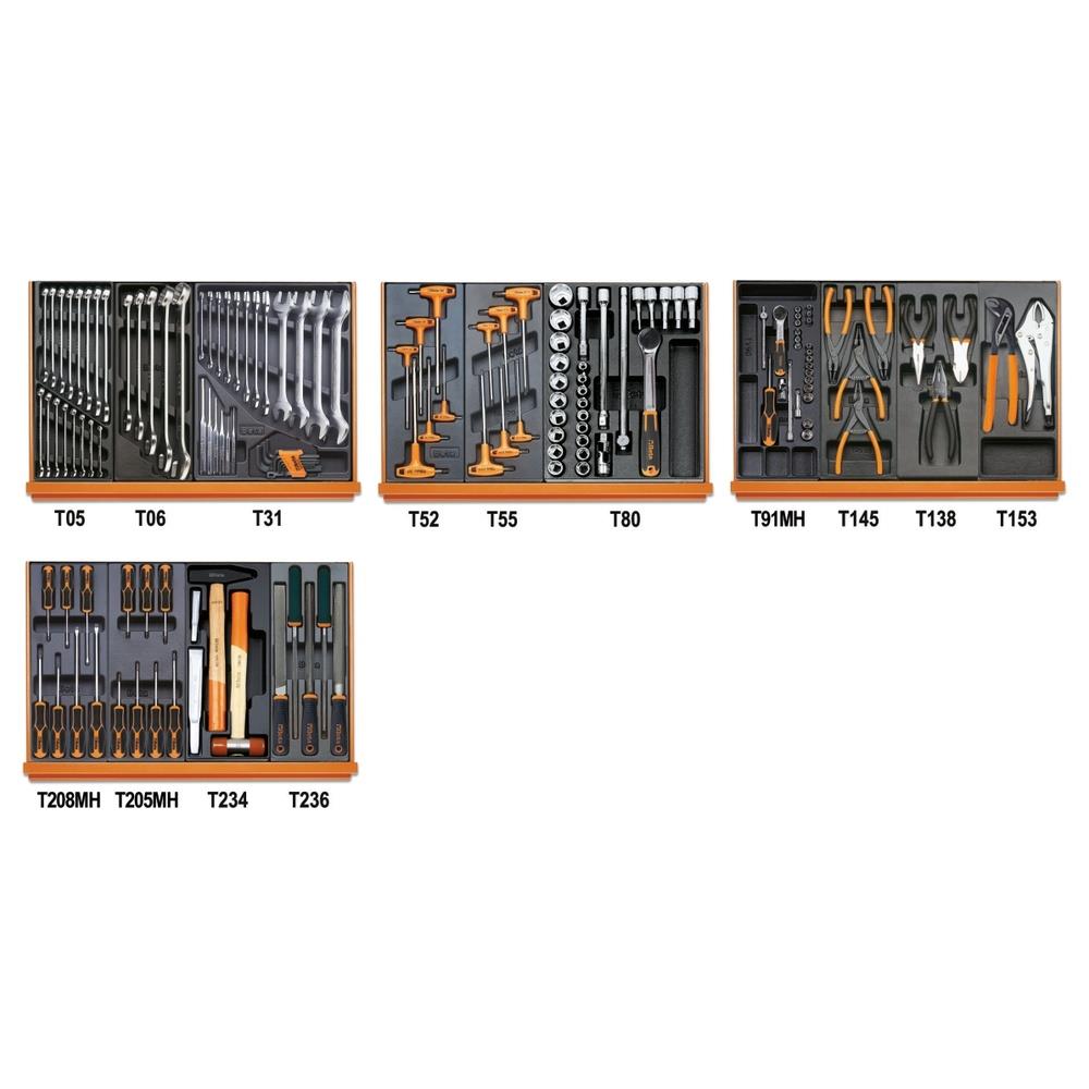 assortimento di 146 utensili per impiego universale in termoformato rigido in abs beta 5904vu/3t