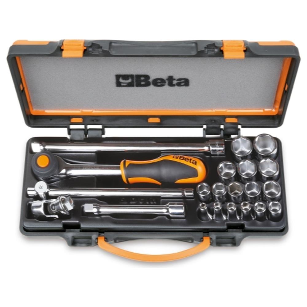 assortimento di 16 chiavi a bussola a mano esagonali e 5 accessori in cassetta di lamiera beta 910a/c16hr