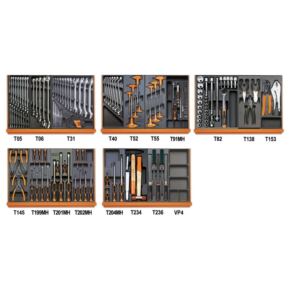 assortimento di 161 utensili per impiego universale in termoformato rigido in abs beta 5908vu/2t