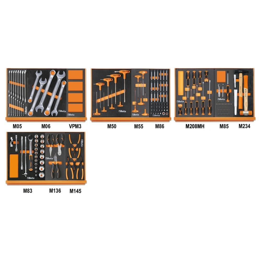 assortimento di 170 utensili per autoriparazione in vassoio morbido in eva beta 5904vg/2m