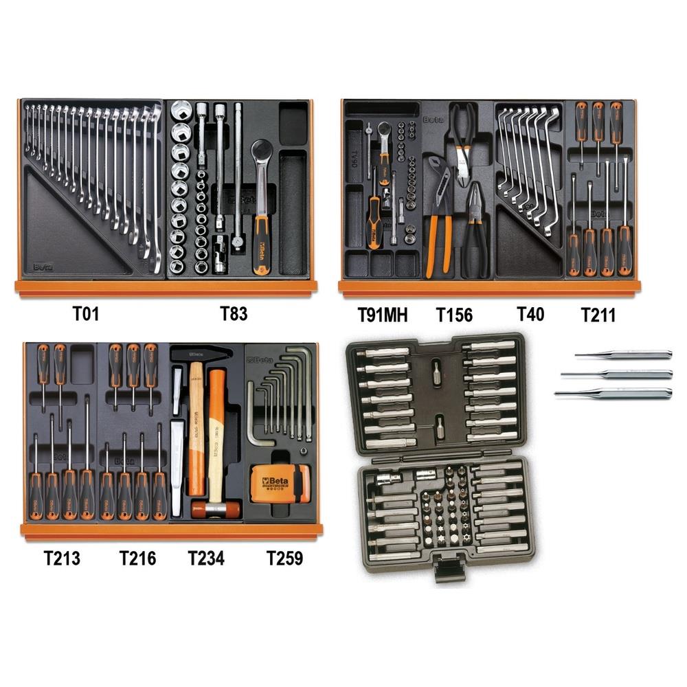 assortimento di 197 utensili per impiego universale in termoformato rigido in abs beta 5904vu/4t