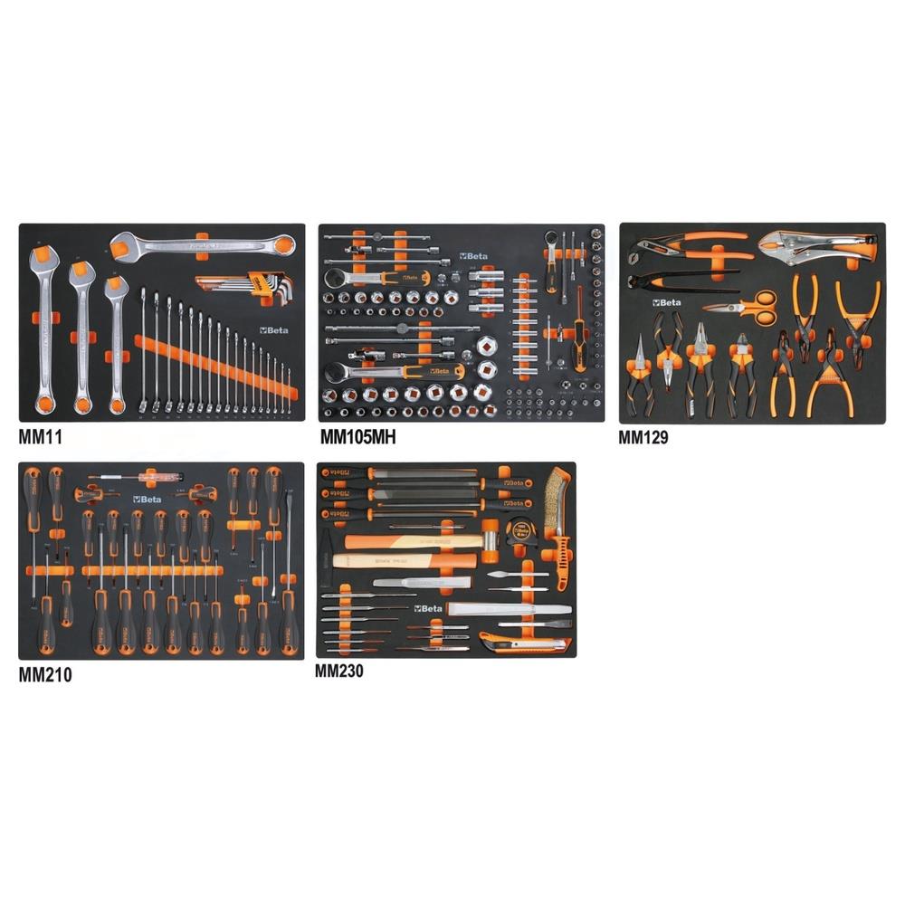 assortimento di 199 utensili per impiego universale in vassoio morbido in eva beta 5945vum