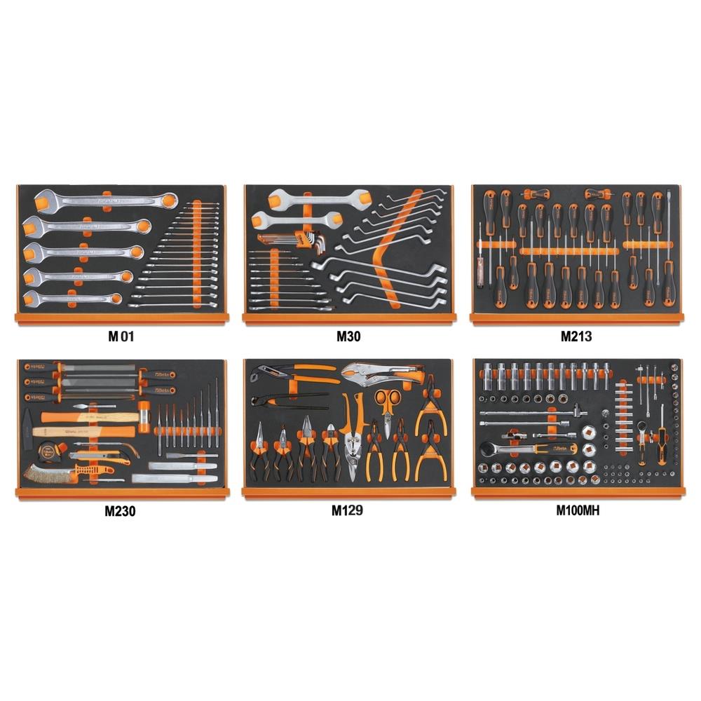assortimento di 214 utensili per impiego universale in vassoio morbido in eva beta 5988u6/m