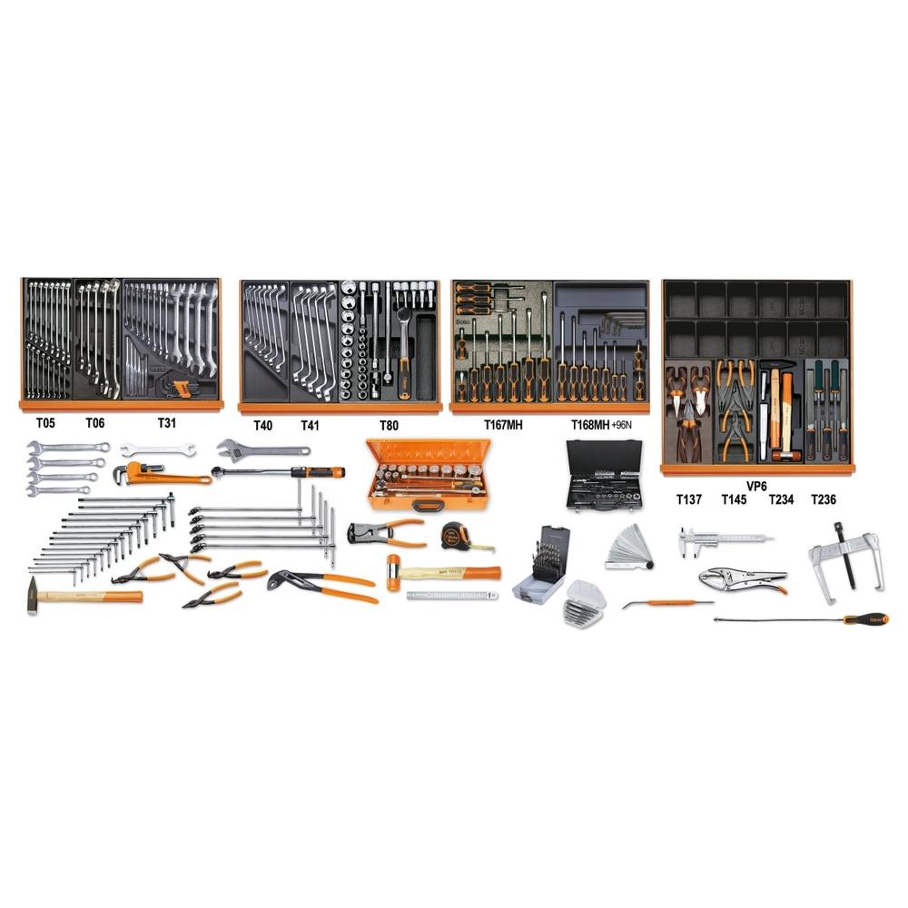 assortimento di 261 utensili per manutenzioni industriali in in termoformato rigido in abs beta 5910vi/3t