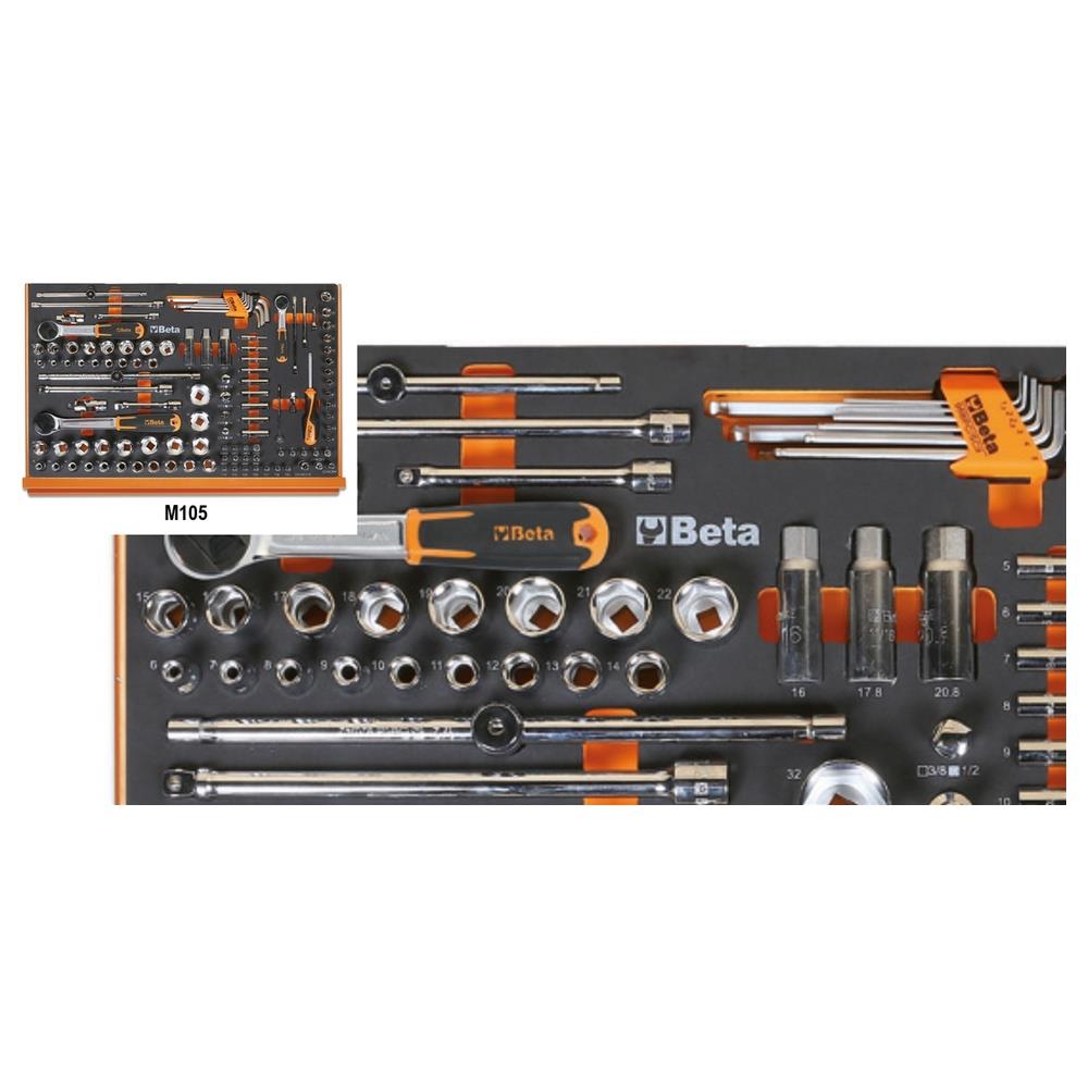 assortimento di 273 utensili per autoriparazione in vassoio morbido in eva beta 5988l/4m