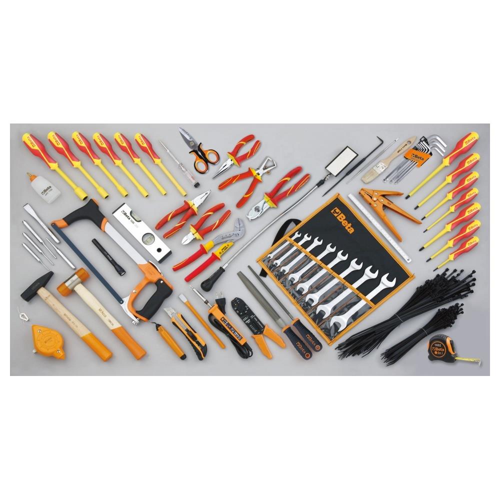 assortimento di 64 utensili e 200 collari per elettrotecnica beta 5980et/b