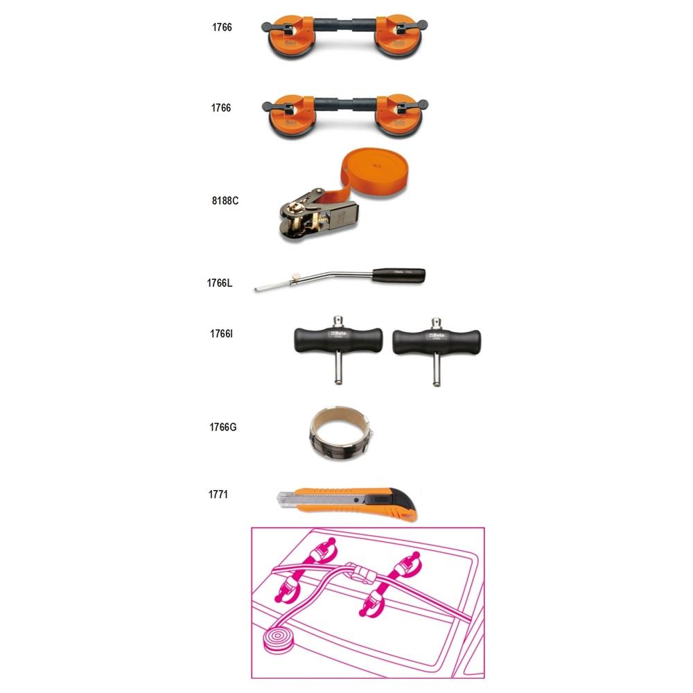 assortimento di 8 utensili per cristalli auto beta 1766/8