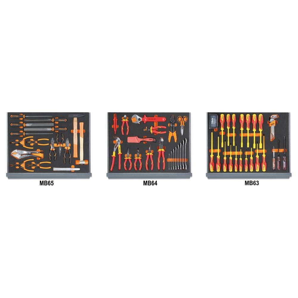 assortimento di 96 utensili per elettrotecnica in vassoio morbido in eva beta 5935et/1mb