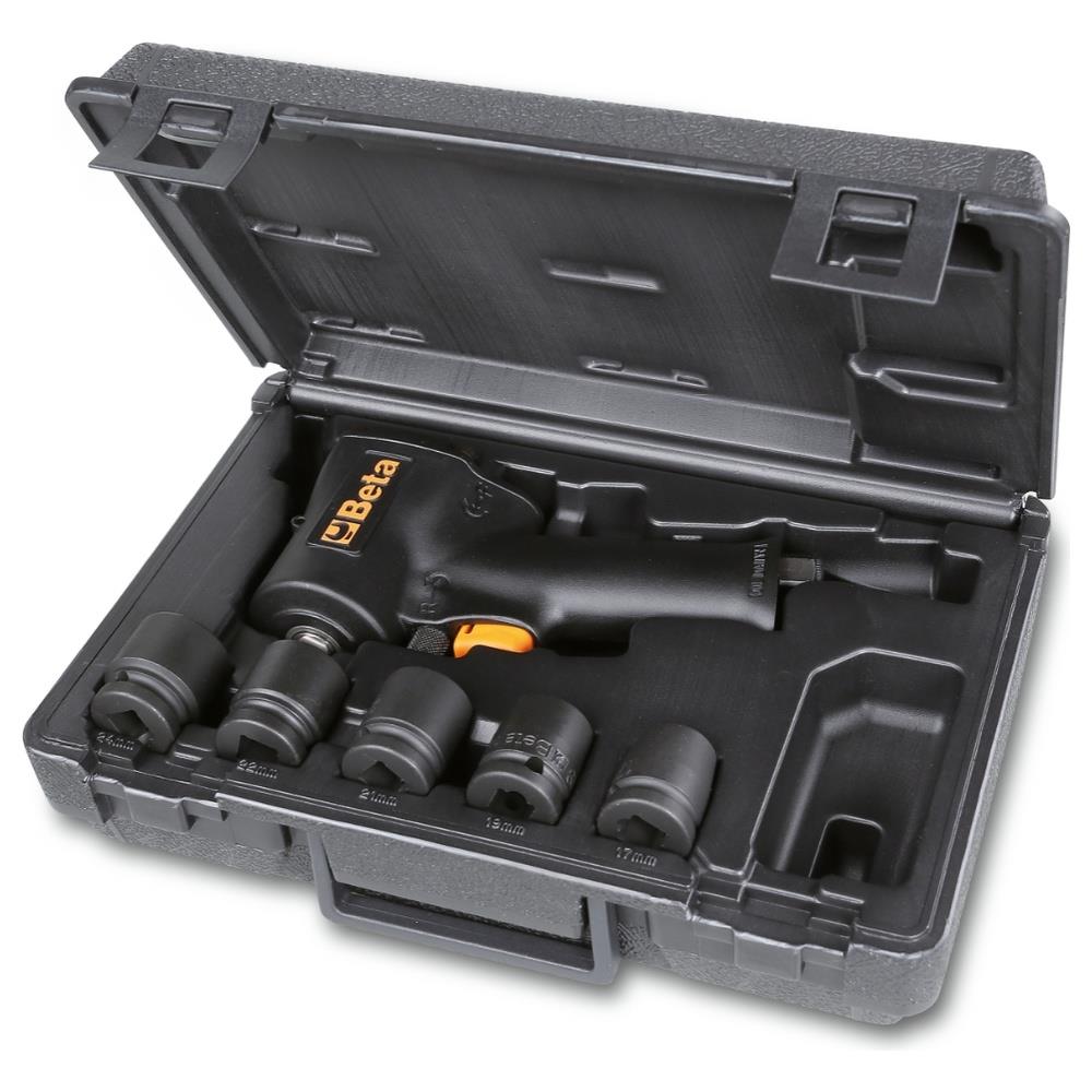 assortimento di un avvitatore reversibile compatto e cinque bussole macchina, in valigetta di plastica beta 1927xm/k5