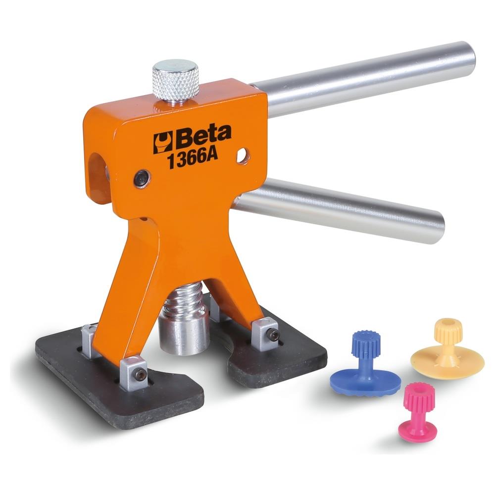 attrezzo levabolli con kit di 19 funghetti di plastica da utilizzare con colla a caldo per superfici verniciate 1851vk-12v beta 1366a