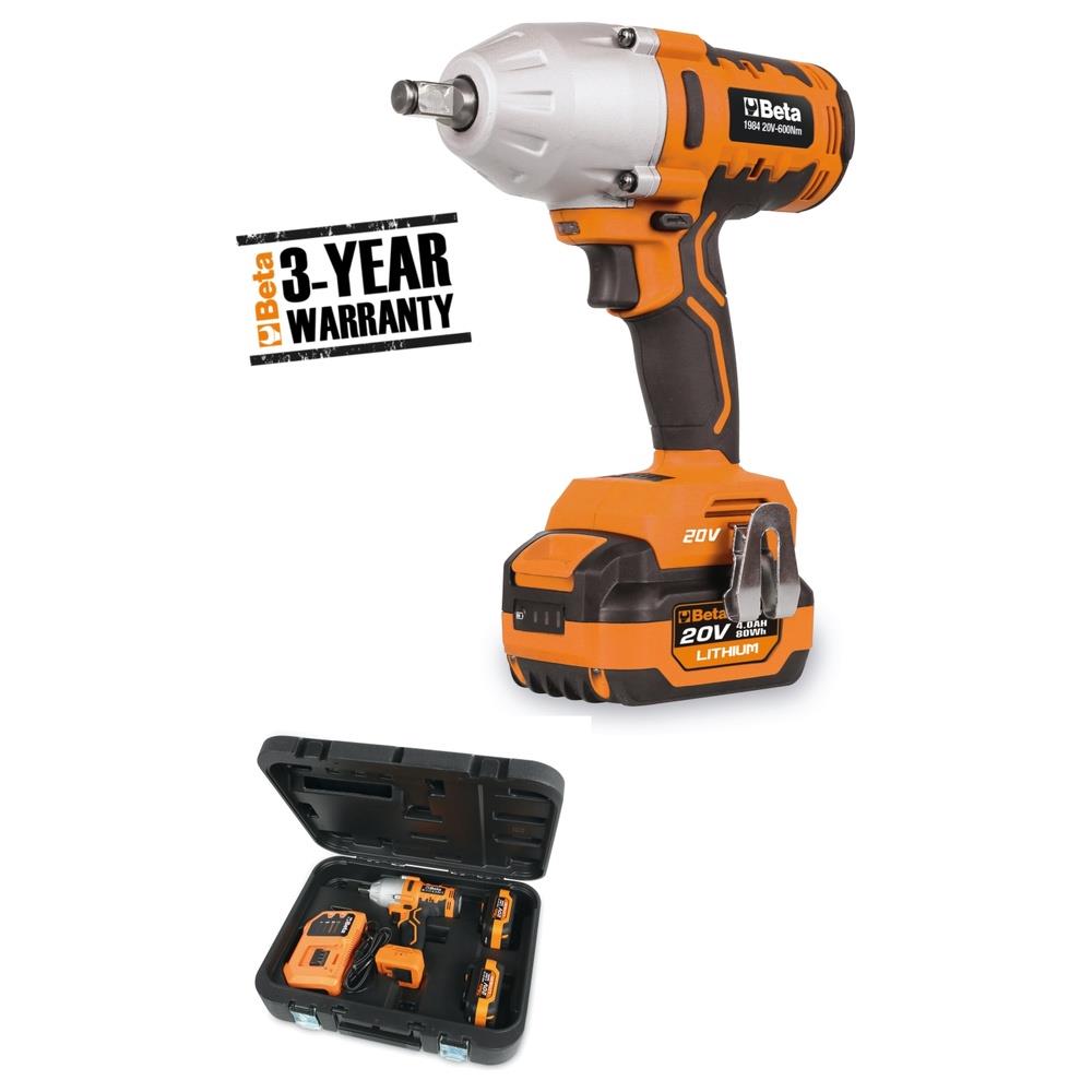 avvitatore reversibile ad impulsi 20v brushless con attacco 1/2" - 600 nm beta 1984/k600