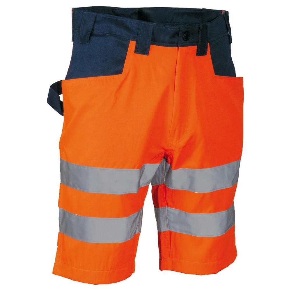 bermuda ad alta visibilità cofra turmero v556-0 arancione/navy 48