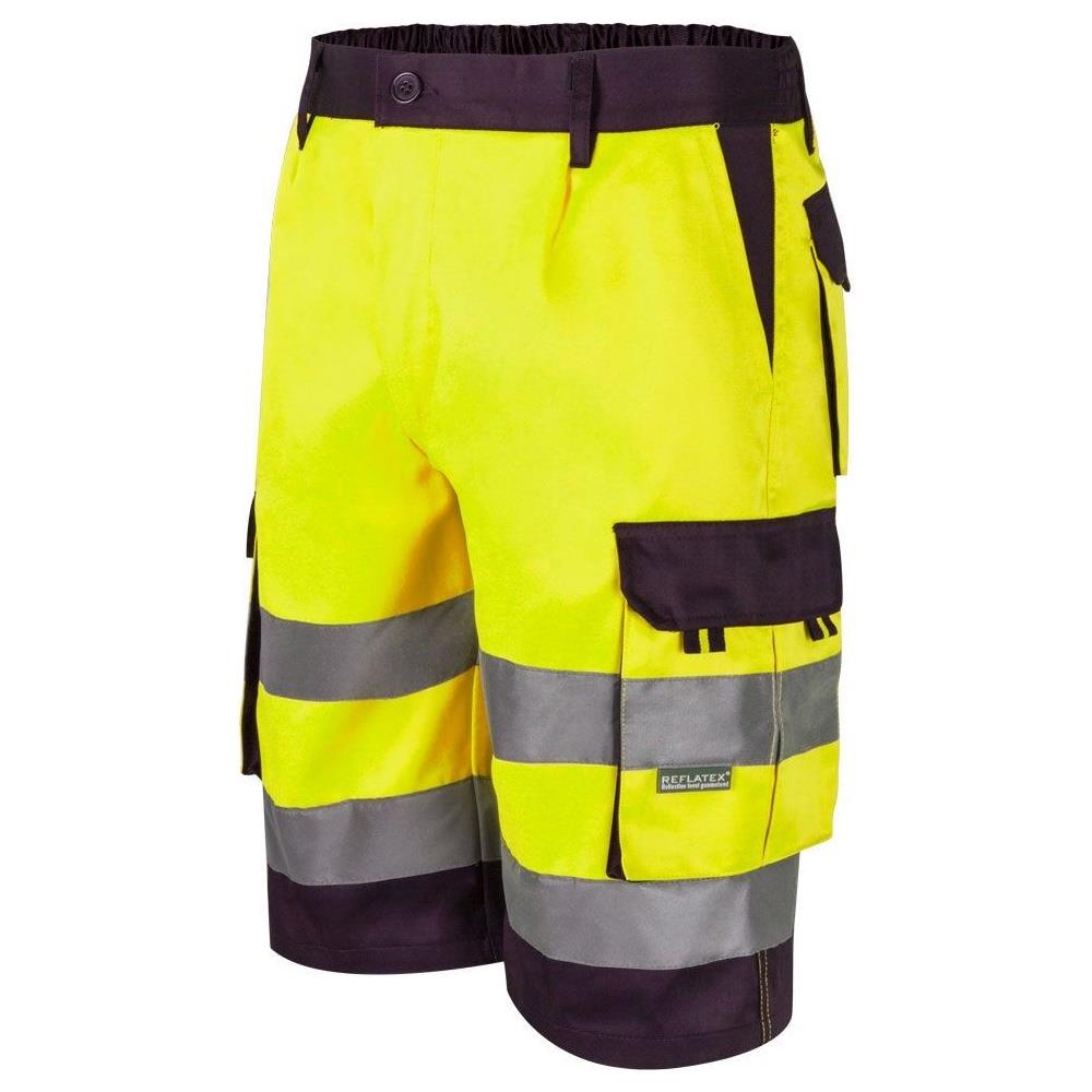 bermuda velilla bicolor multitasche cod 303004 azul marino/giallo fluo s