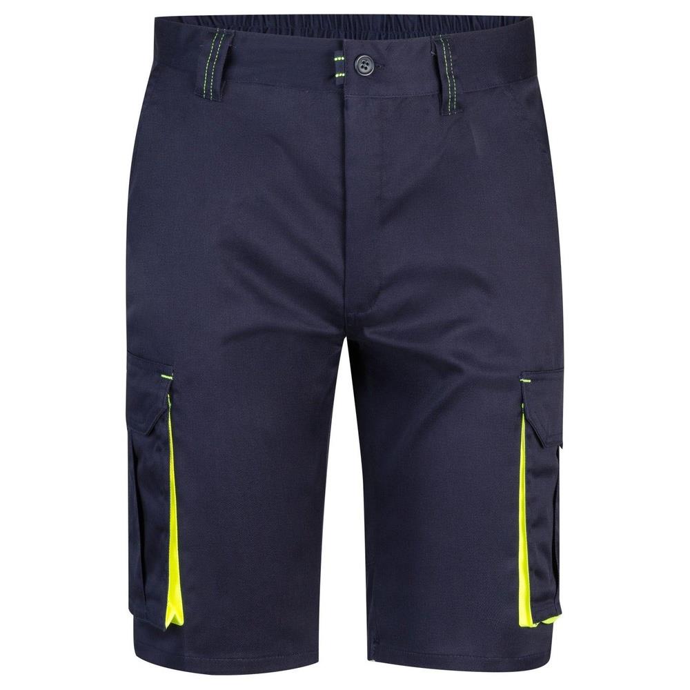 bermuda velilla elasticizzato multitasche fluo cod 103010s azul marino/giallo fluo 34