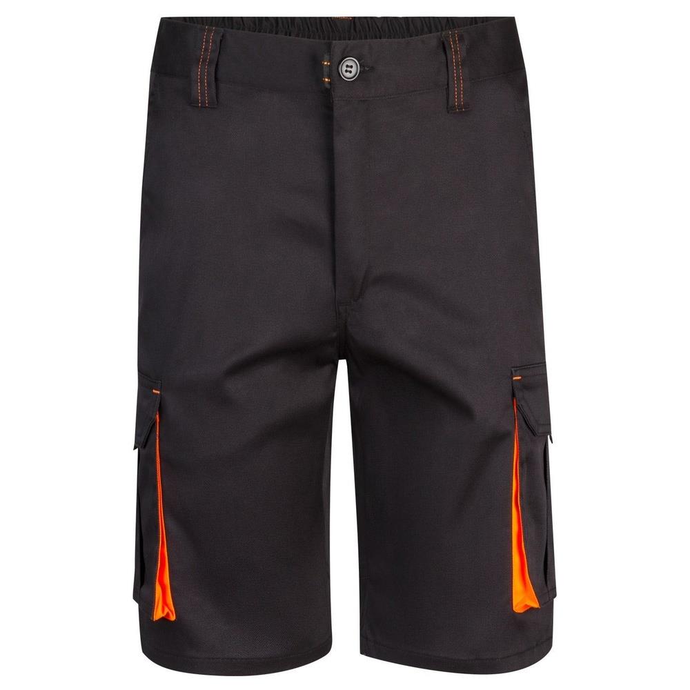bermuda velilla elasticizzato multitasche fluo cod 103010s nero/arancio fluo 34