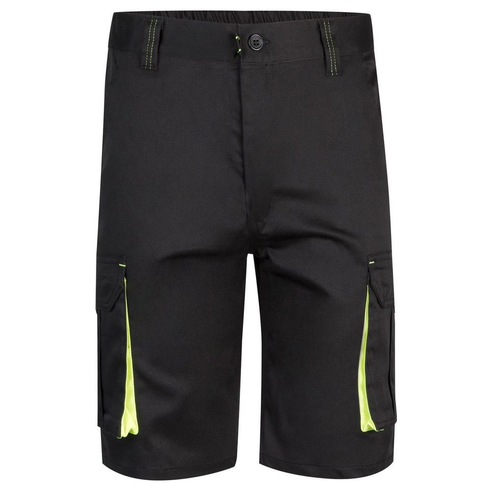bermuda velilla elasticizzato multitasche fluo cod 103010s nero/giallo fluo 34