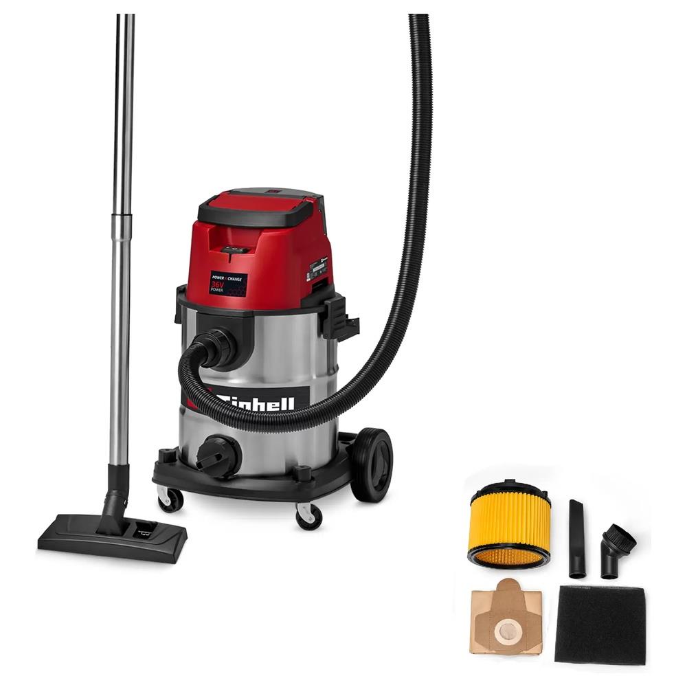 bidone einhell aspira solidi e liquidi a batteria te-vc 36/25 li