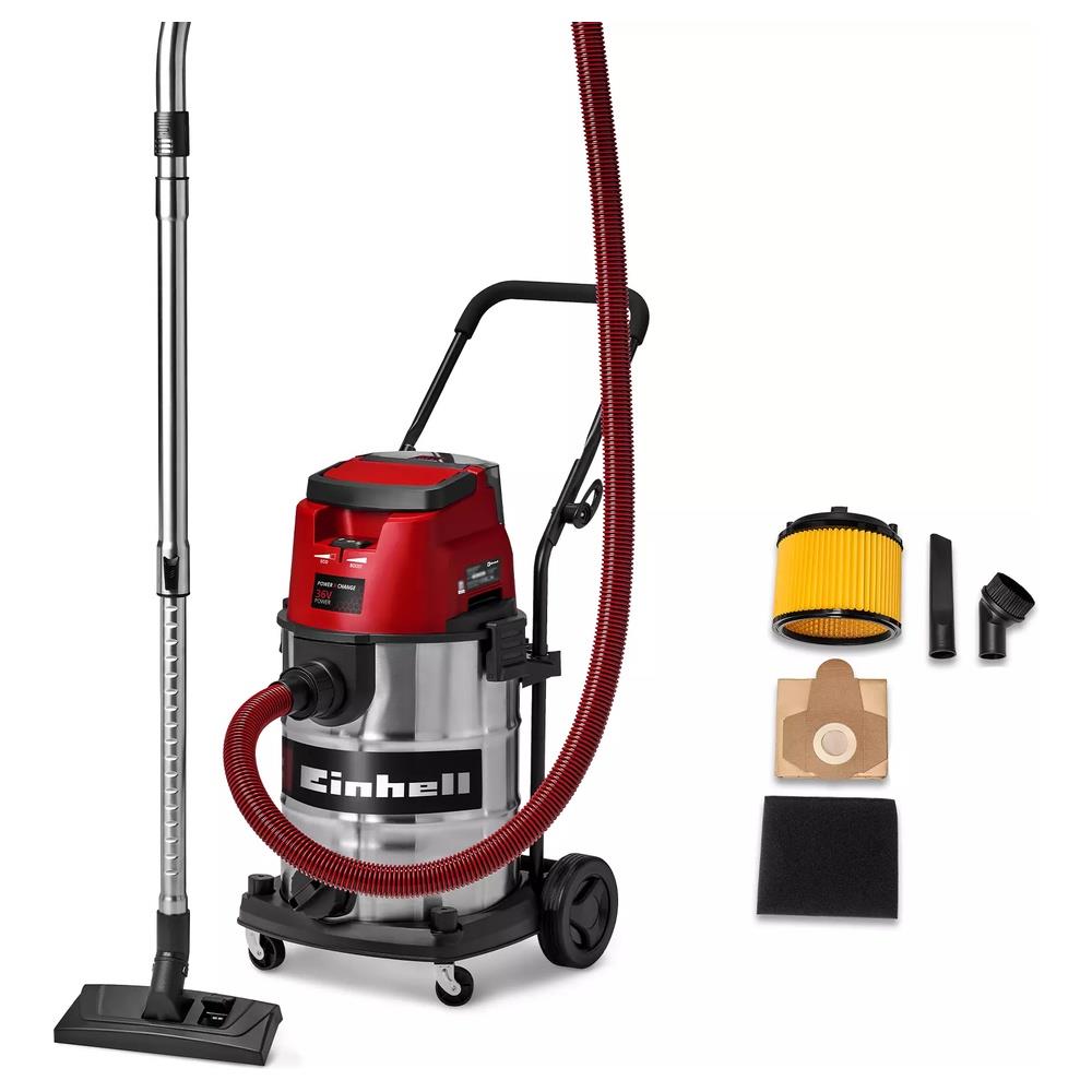 bidone einhell aspira solidi e liquidi a batteria te-vc 36/30 li