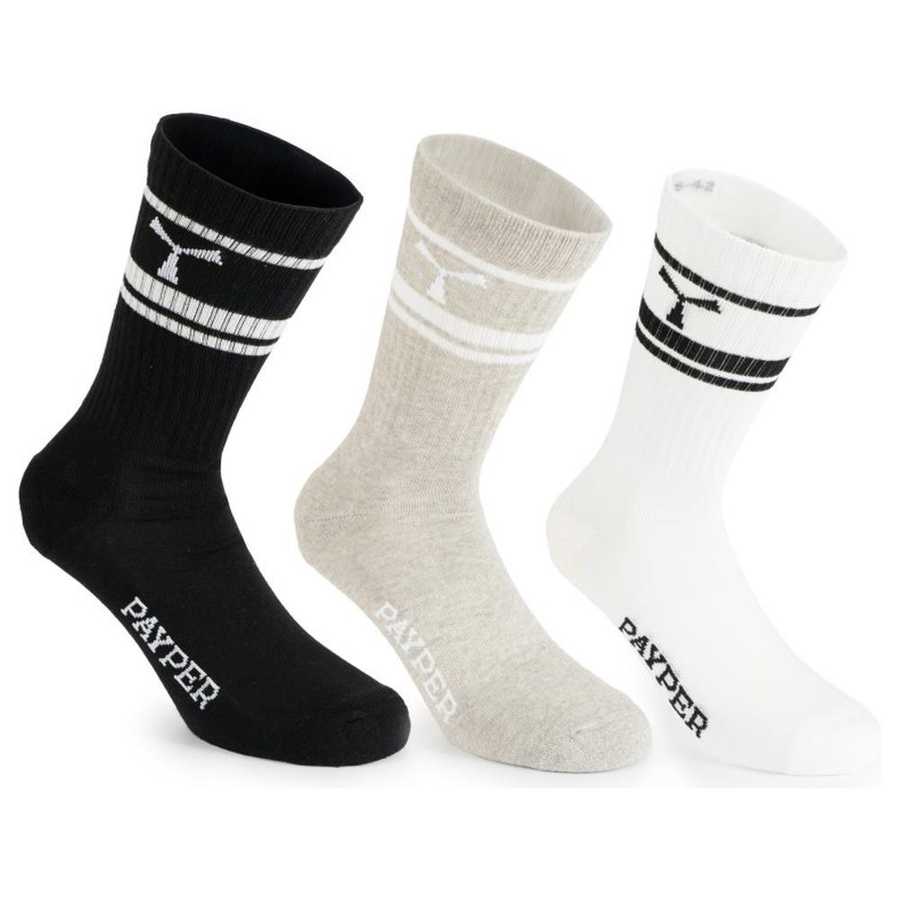 calzini payper michael nero/grigio melange/bianco 35/38