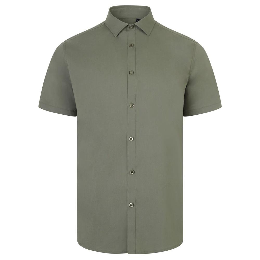 camicia velilla elasticizzata maniche corta uo cod 405016s verde oliva chiaro s