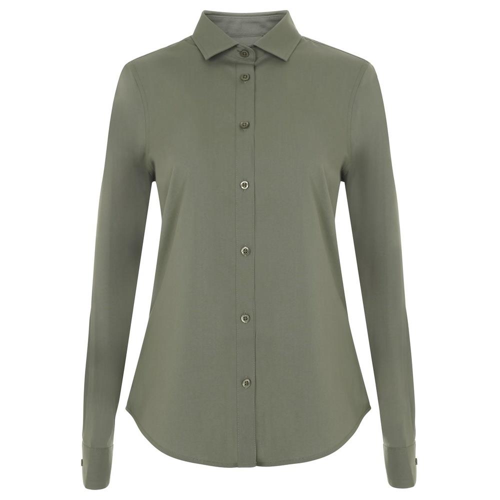camicia velilla elasticizzata maniche lunga do cod 405019s verde oliva chiaro xs